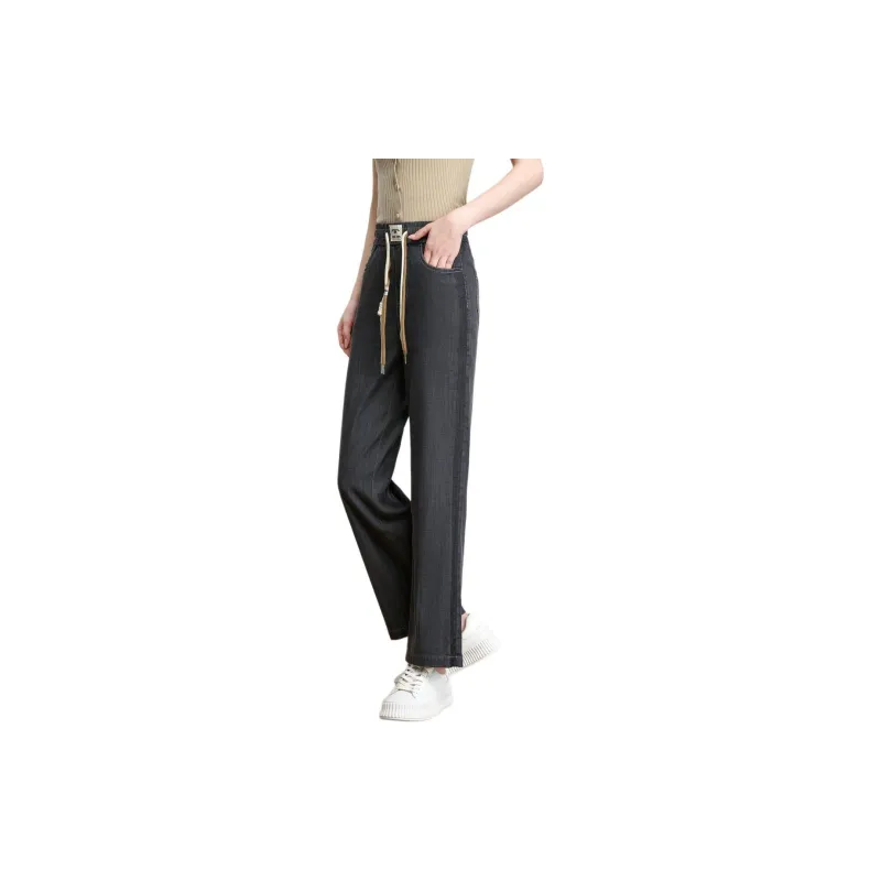 FENHONGMALI Jeans Women's Black-3