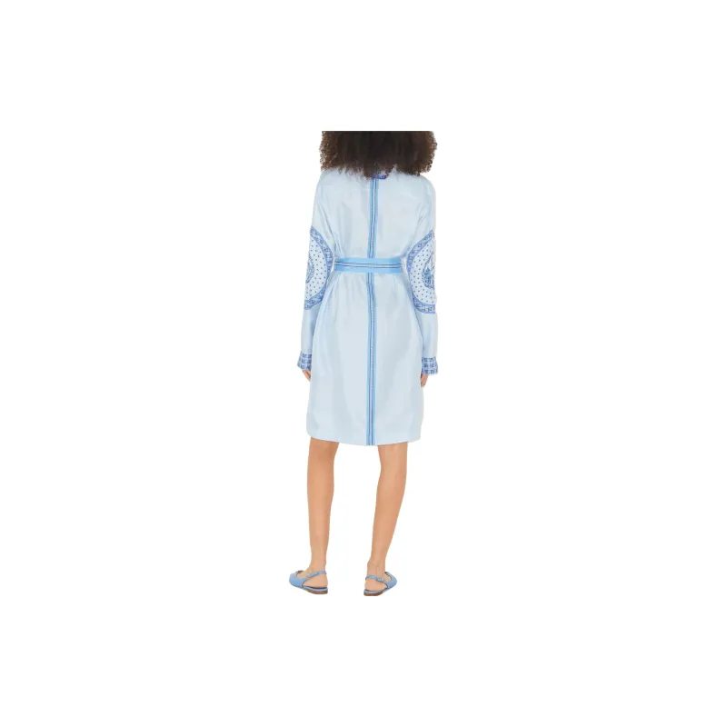 Burberry Monument print Belted Silk Shirt Dress-2