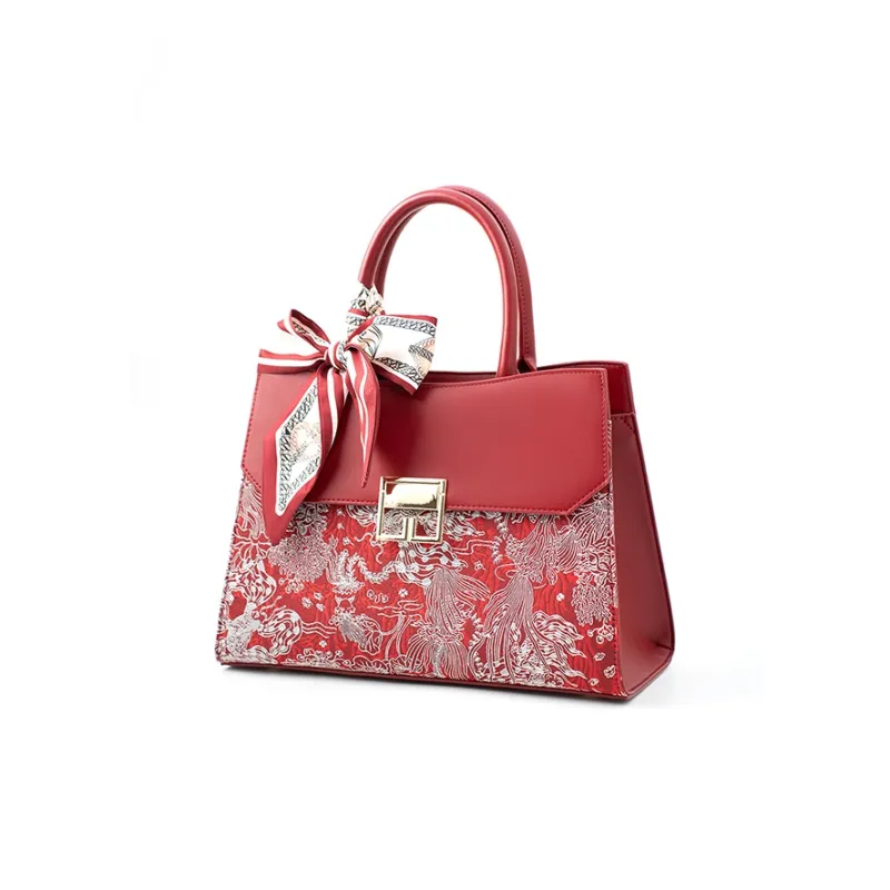 Vigno Synthetic Leather Kelly Bag Wedding Bag Shoulder Bag Crossbody Bag Handbag Regular Women's Red-14