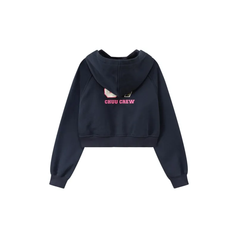 CHUU Cropped Coats Women's Navy Blue-1
