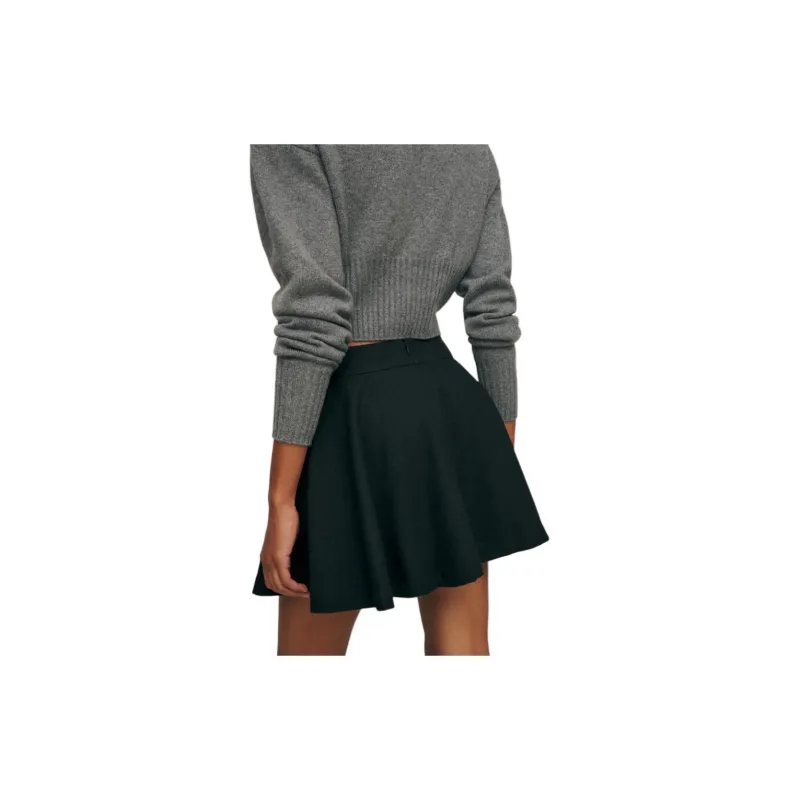REFORMATION Dakota Skirt Casual Short Skirts Women's Black-4