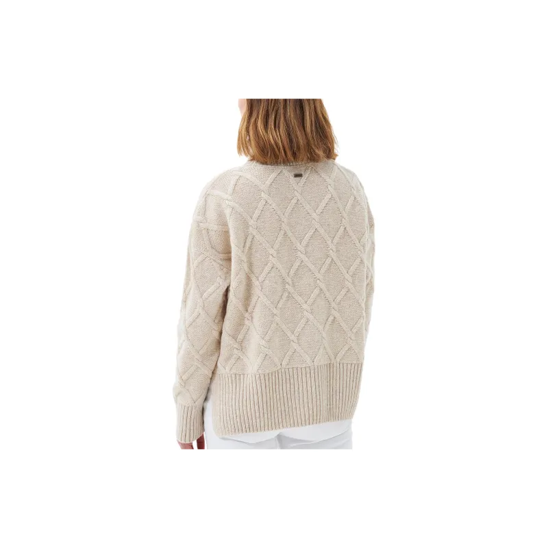BARBOUR Perch Knitted Jumper Sweater Women's Wheat Flake-2