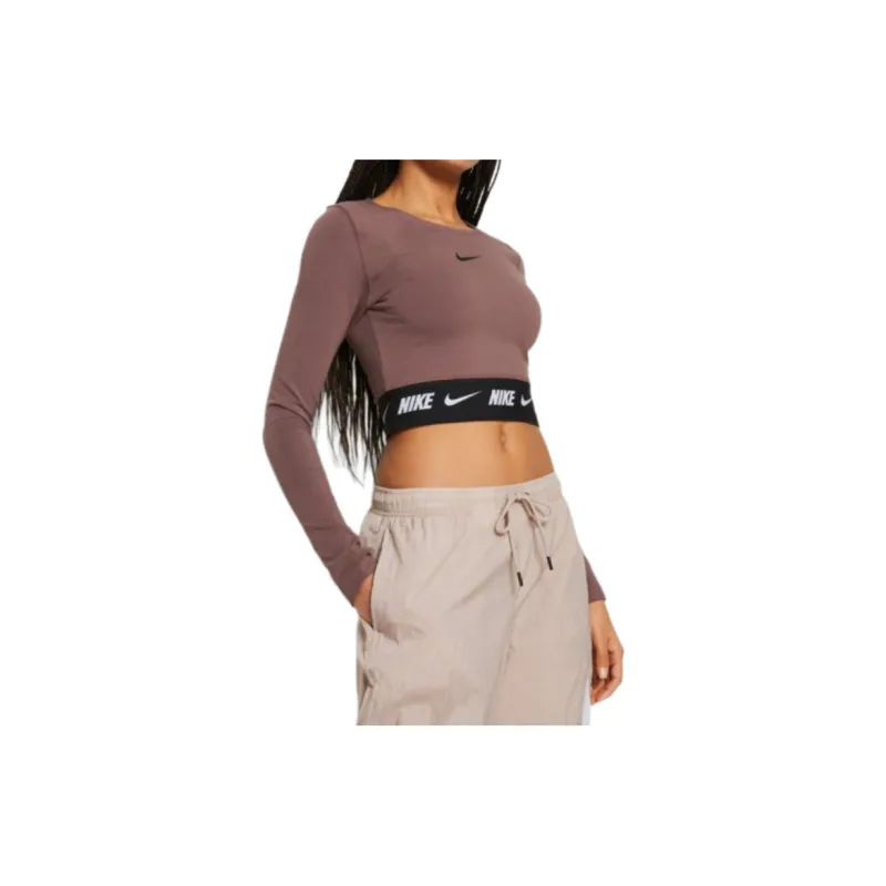 Nike Crop Tops Women's Plum Blossom Color-4