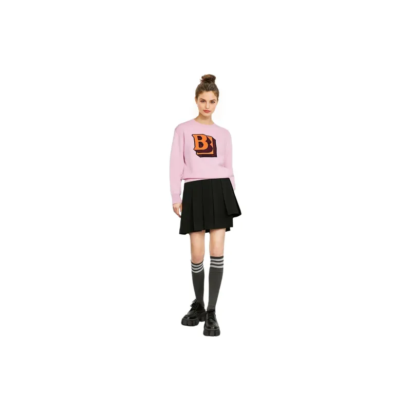 Burberry Logo Embroidered Ribbed Sweater 'Pale Candy Pink'-2