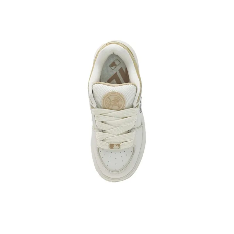 MLB Chunky Liner Anti Slip Wear Resistant Low Top Skateboard Shoes Unisex White Yellow-2