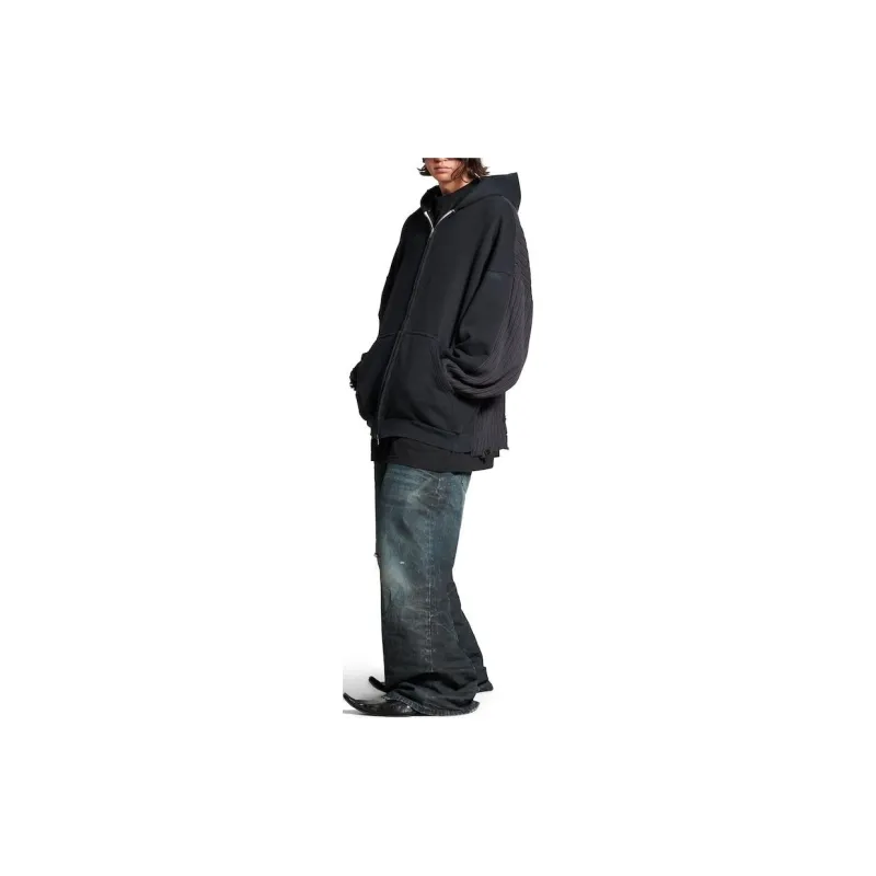 Balenciaga Patched Zip Up Hoodie-3
