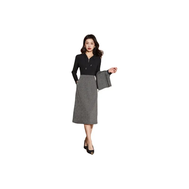 Mylan Two Piece Skirt Sets Women's Black-5