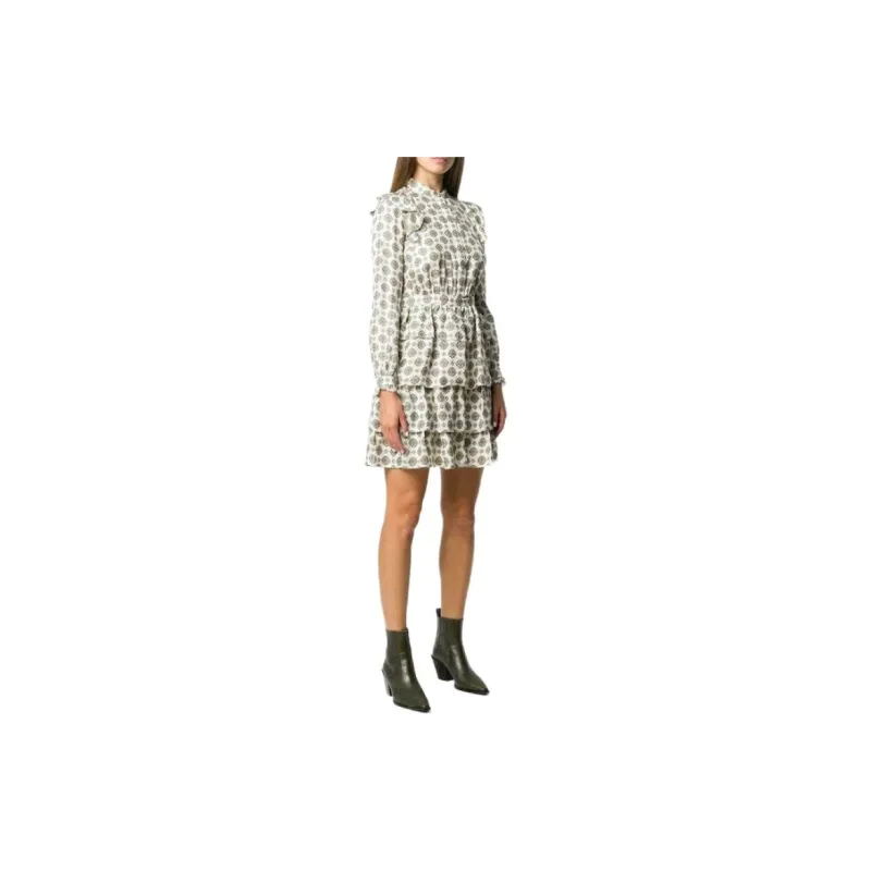 MICHAEL KORS MMK Long Sleeved Dress Women's Ivory White-3
