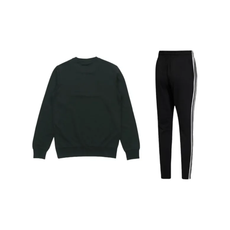 Adidas Sweatshirt Set Unisex Black+Necklace-1