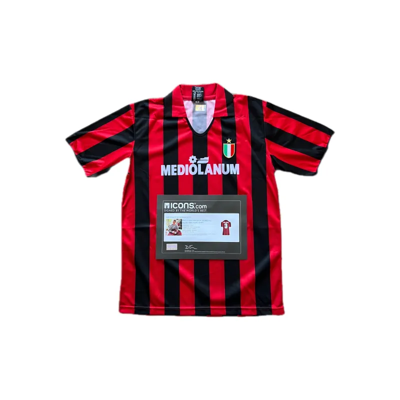 ICONS.com Martini AC Beige Blue 1988 Jersey Includes Certification Certificate Not Framed Soccer Apparel Includes Box-1