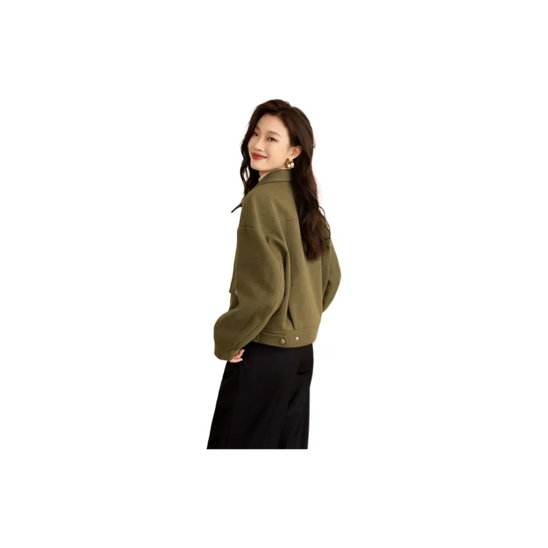 Mo Han Yi Mei Jackets Coats Women's Pickle Green-2