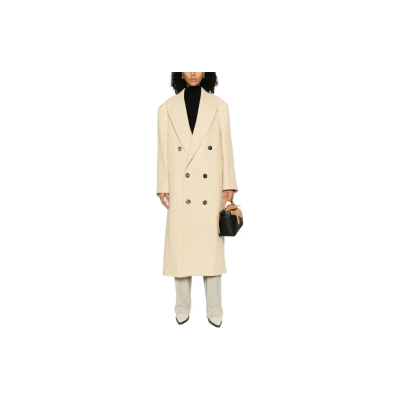 AMIPARIS Wide lapels Double breasted Long Coat-1