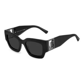 Jimmy Choo Plastic Irregular Shape Sunglasses Women's Black