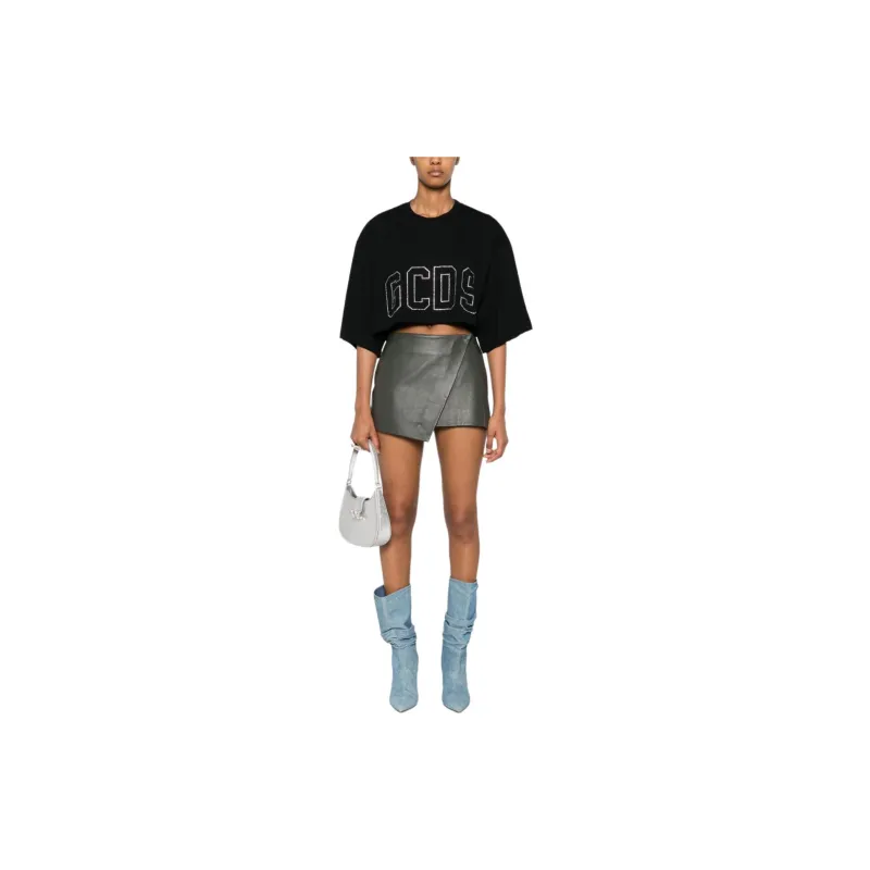 GCDS Bling Cropped Jersey Top-1
