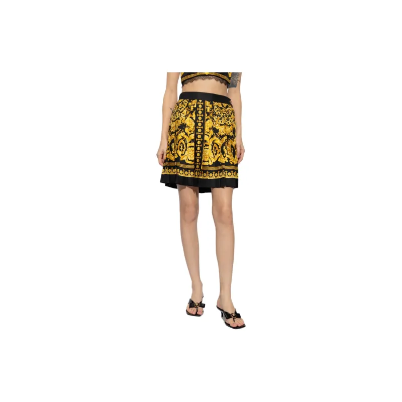 VERSACE Pattern Printed Pleated Skirt-3