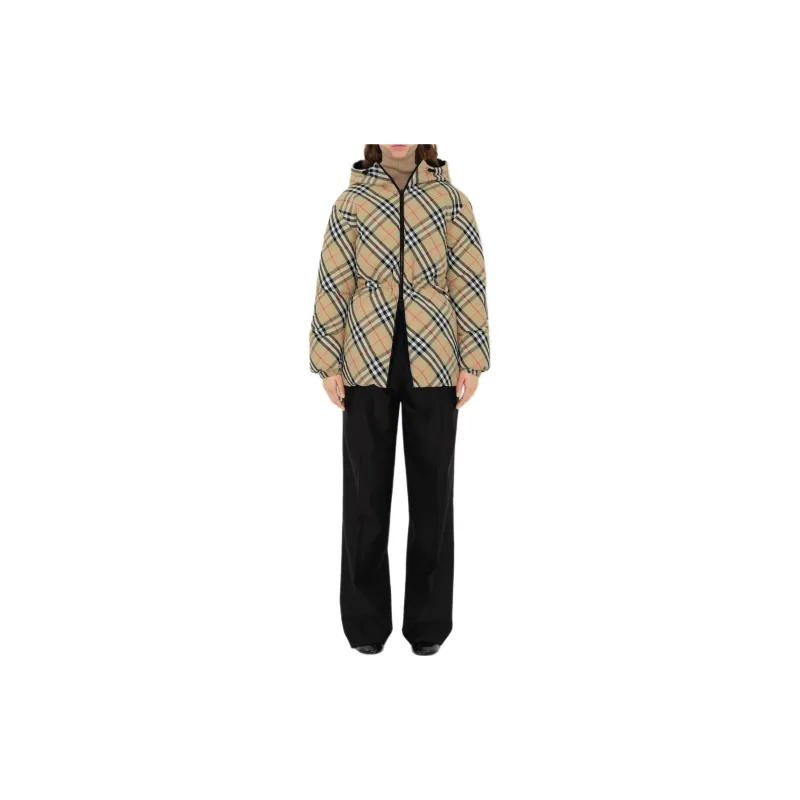Burberry Reversible Check Nylon Puffer Jacket 'Sand'-1