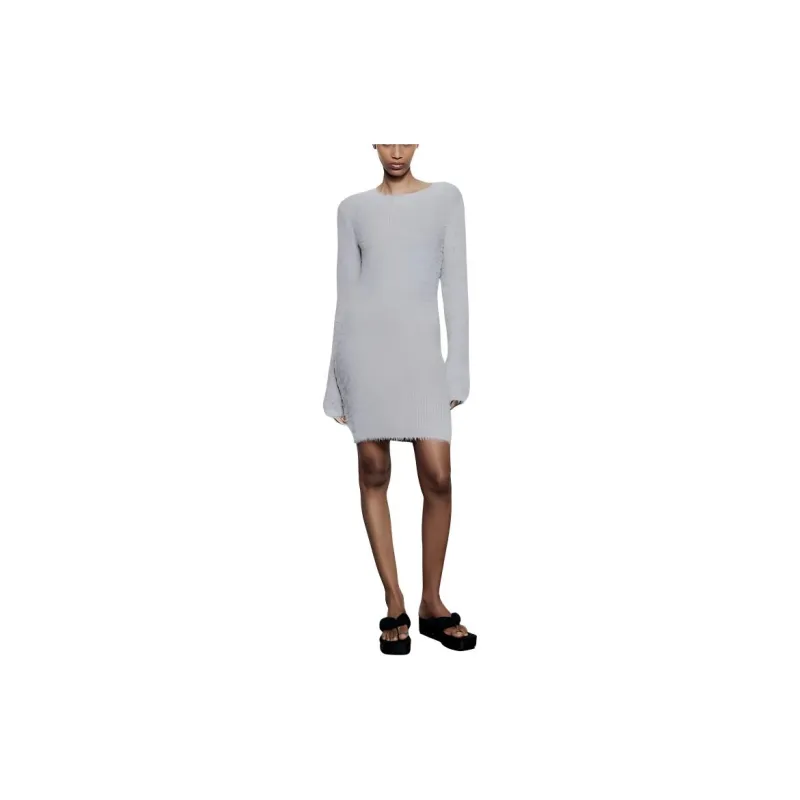 ZARA Long-Sleeved Dresses Women's Light Purple-4