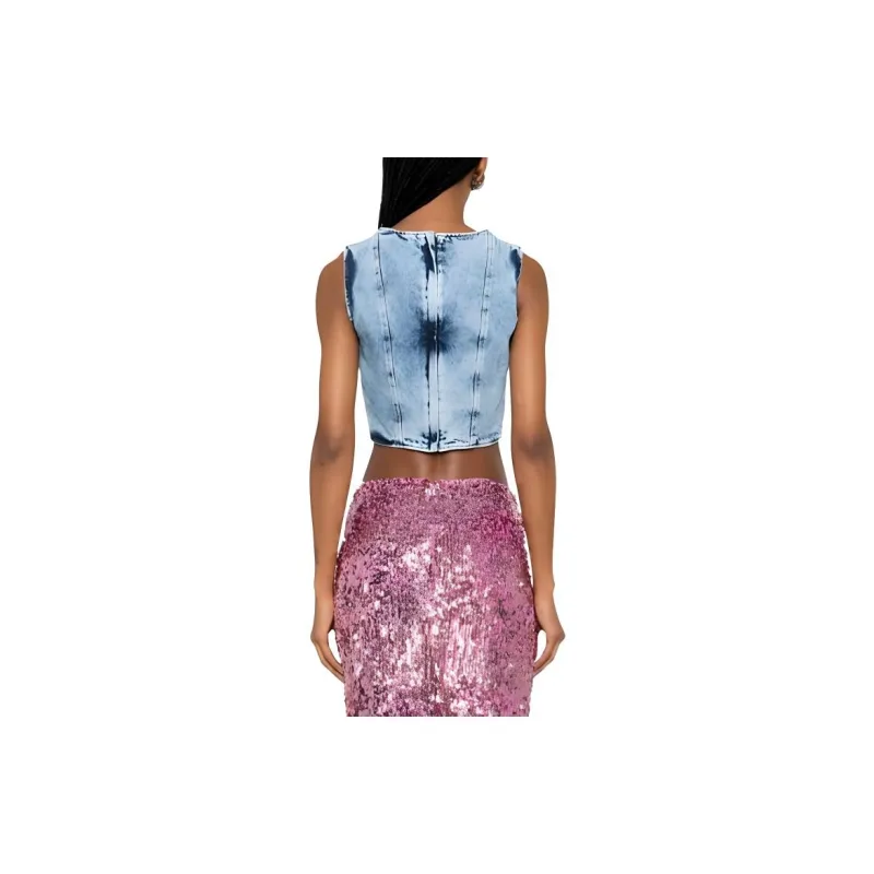 GIUSEPPE DI MORABITO Denim Corset Top-2
