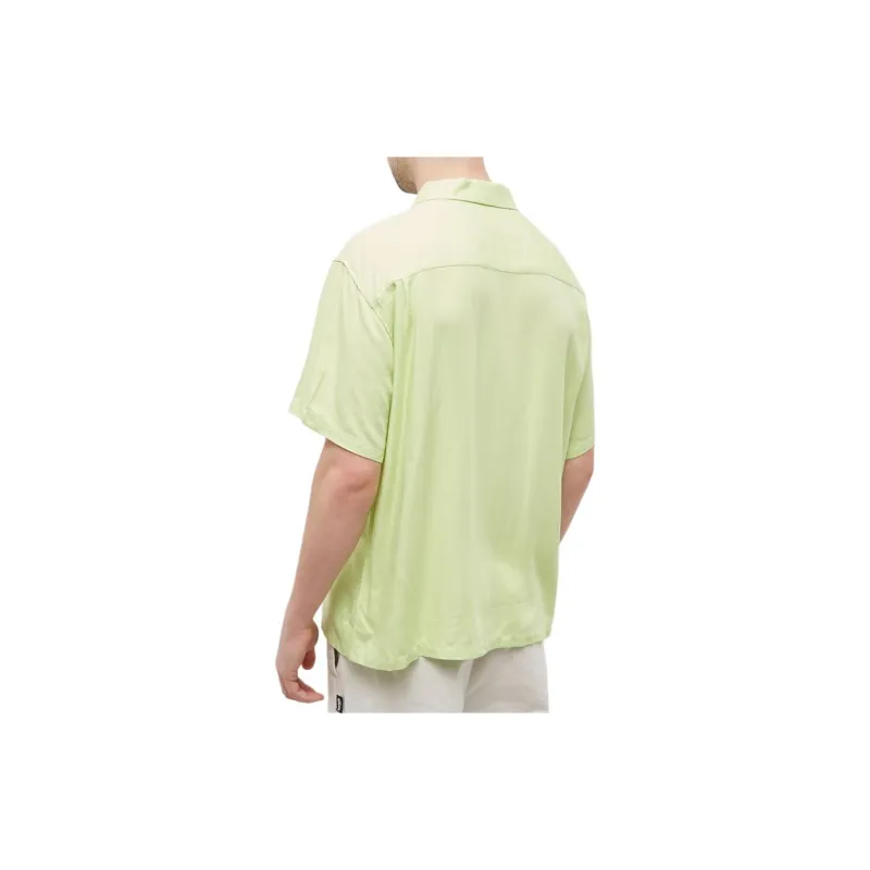Stussy Contrast Pick Stitched Shirt 'Lime'-3
