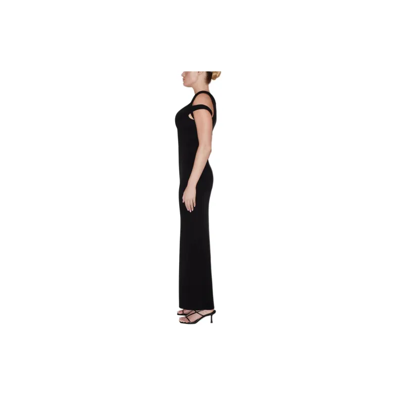 Khy DROP 004 Sueded Stretch Twist Maxi Dress Short Sleeved Dress Women's Black-3