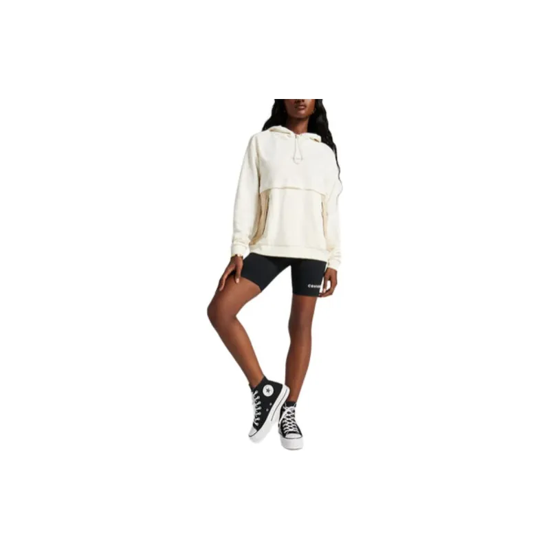 Converse Wordmark Pullover Hoodie Sweatshirt Women's White-2