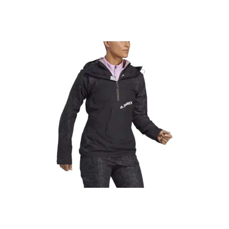 Adidas Terrex Techrock Rain Rdy Anorak Jackets Coats Women's Black-2