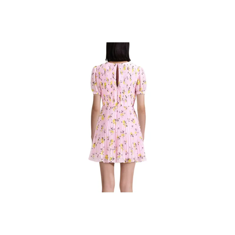 Self portrait Short Sleeved Dresses Women's Red Pink Floral-1