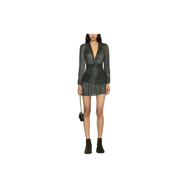 Maje Draped Lurex Dress-1