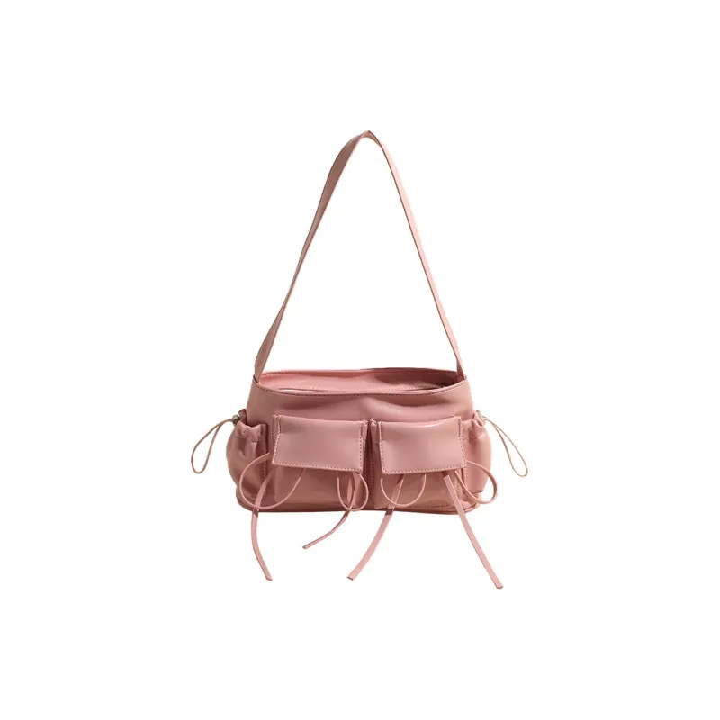 NOMK PU Shoulder Bag Women's Black/Ecru/Silver/Pink/Red-9