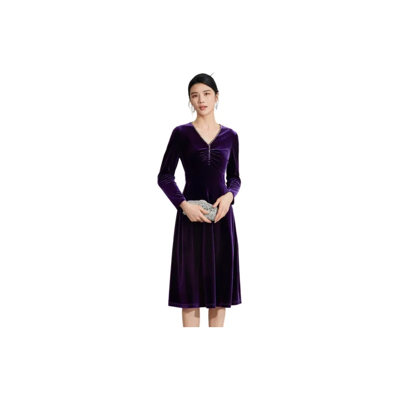 BBLLUUEE Long Sleeved Dress Women's Purple Bamboo-2