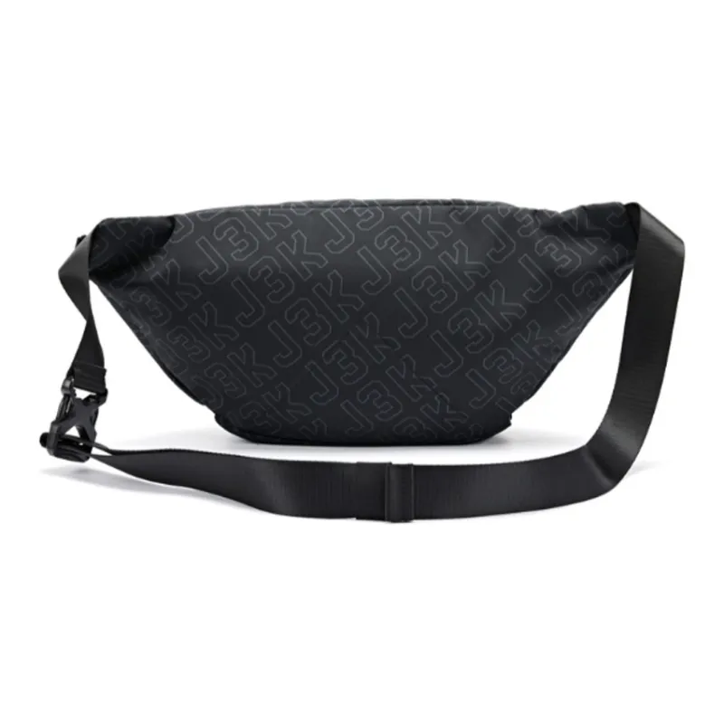 QIAODAN Polyester Crossbody Bag Regular Unisex All Over Print Black-1