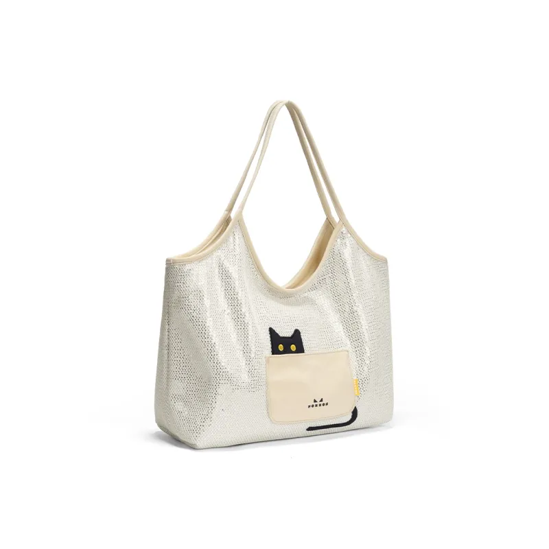 NOXXON Polyester With PE Tote Bag Shoulder Bag Regular Women's Khaki-3