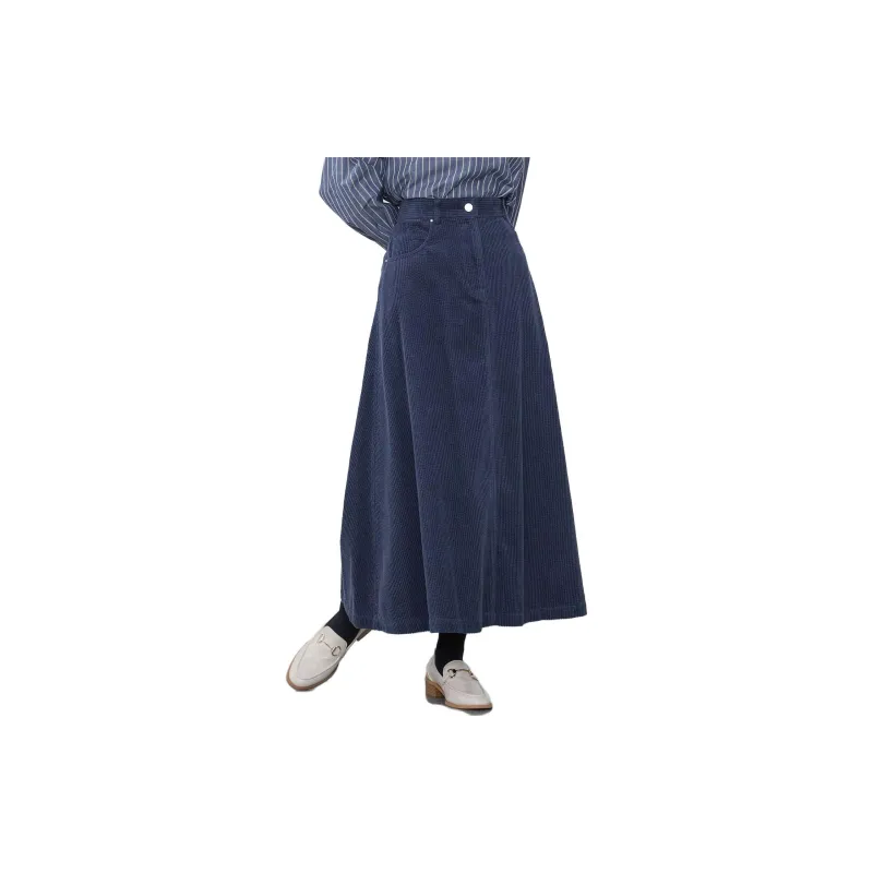 Beams Casual Long Skirts Women's Blue-2