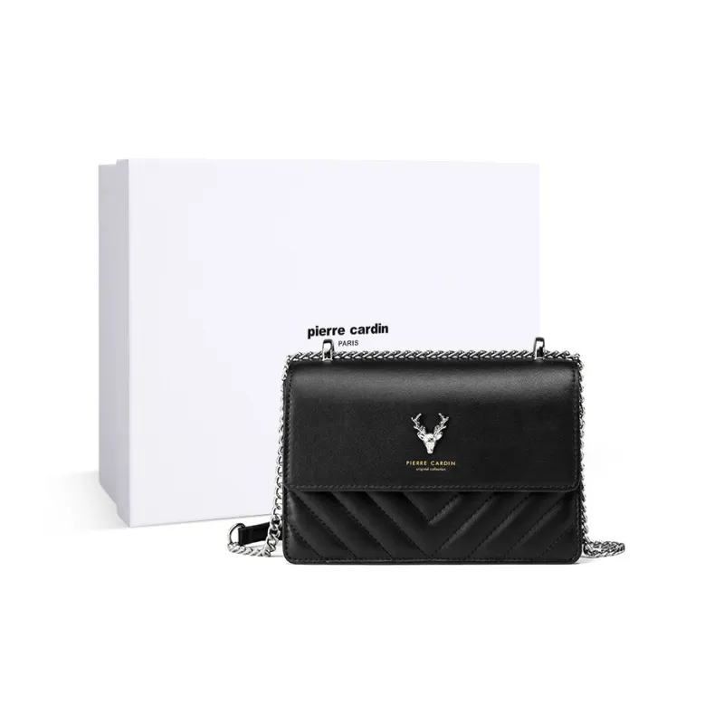 PIERRE CARDIN Fashion Versatile Chanel Inspired Small Crossbody Bag Cow Leather Shoulder Bag Regular Women's-8