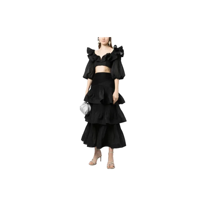 Zimmermann Casual Long Skirts Women's Black-1