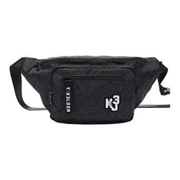 QIAODAN Polyester Crossbody Bag Regular Unisex All Over Print Black