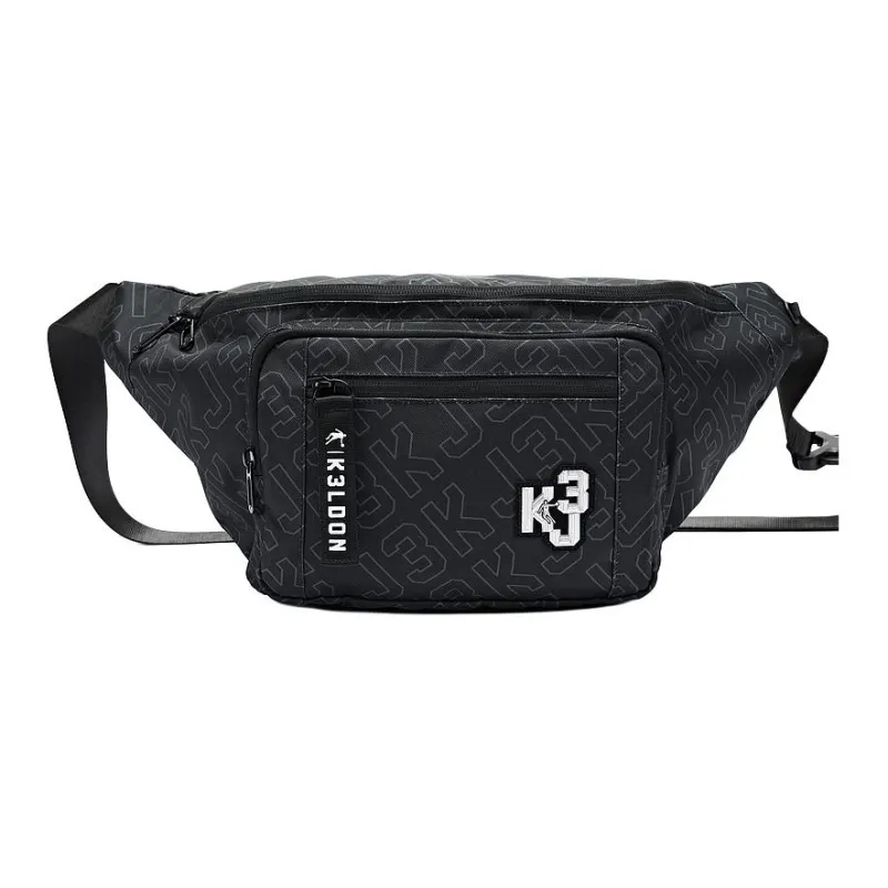QIAODAN Polyester Crossbody Bag Regular Unisex All Over Print Black-0