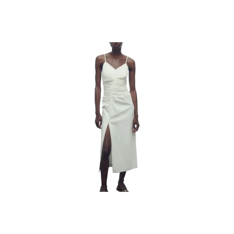 ZARA Slip Dresses Women's Light Beige-1