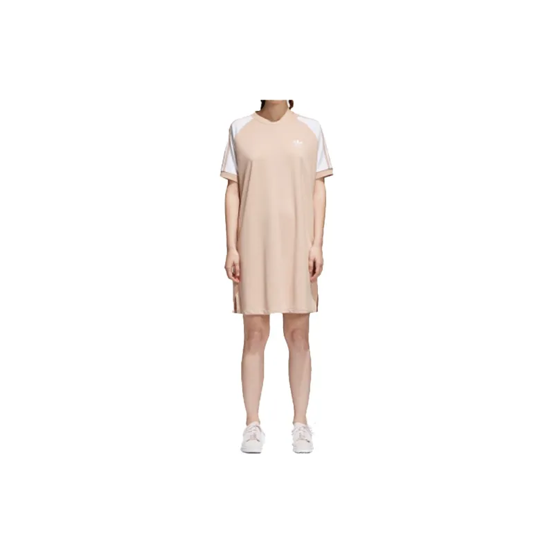 Adidas Originals Raglan Dress Short Sleeved Dresses Women's Pearl Smoke Gray-2