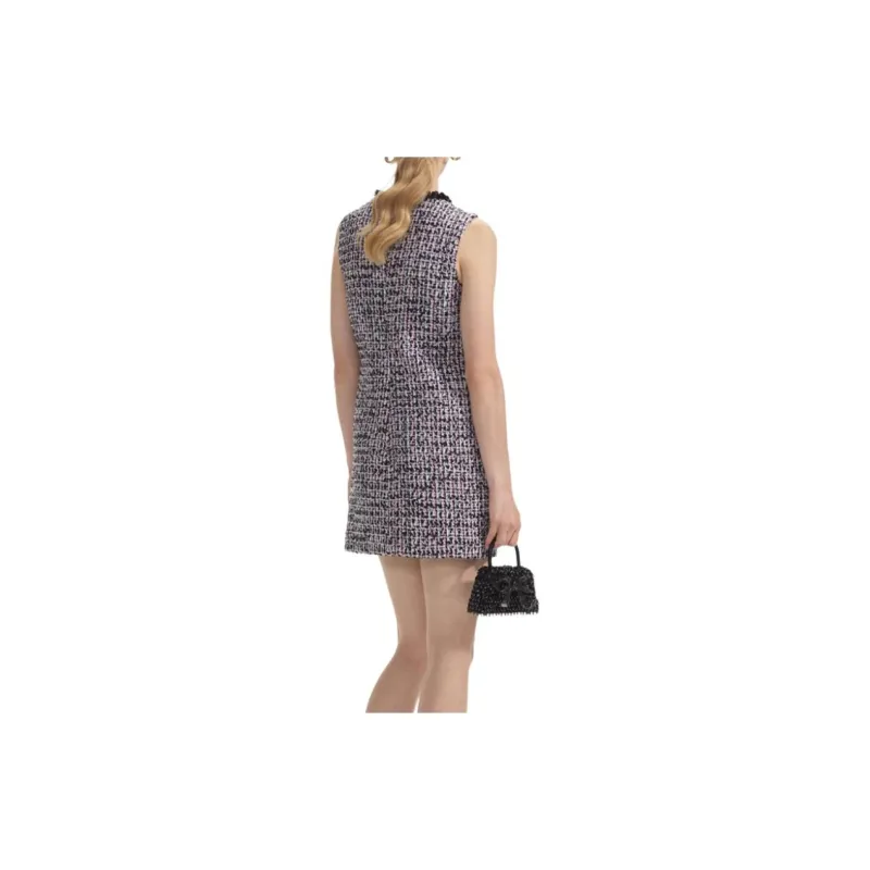 Self portrait Sleeveless Dress Women's Black Plaid-2