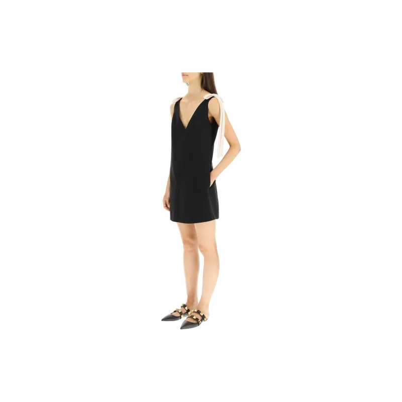 Valentino Sleeveless Dresses Women's Black-3