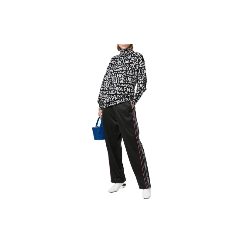 Balenciaga Stripe Tracksuit Pants 'Black'-1