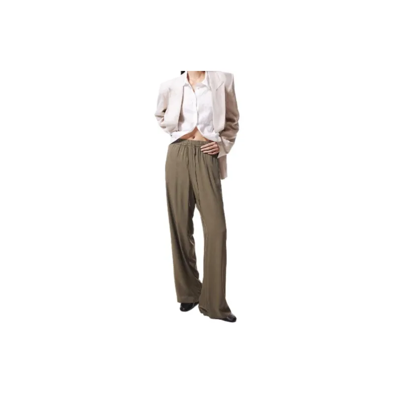 H&M Casual Pants Women's Dark Khaki Green-1