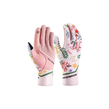 HNJ Riding Equipment Cycling Glove Outdoor Sports Unisex Polyester Spandex Nylon PU Pink