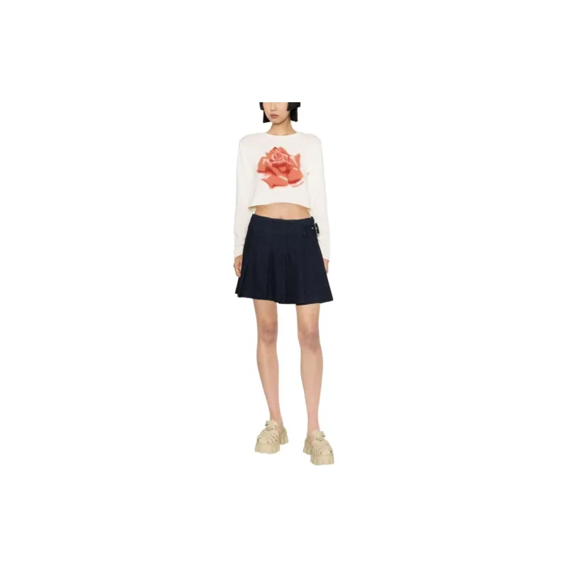 KENZO Rose Intarsia Knit Cropped Jumper-1
