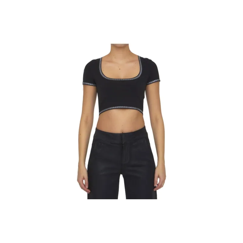 Alexander Wang Logo Detailed Crop Top-4