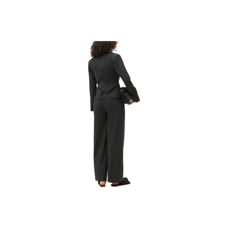 GANNI Double-breasted Mélange Blazer-2