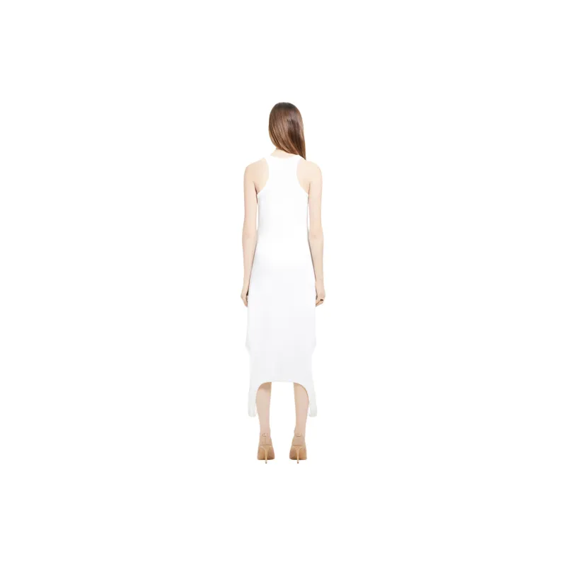 COURREGES Reversed Rib Knit Long Dress 'Heritage White'-2