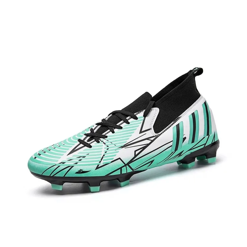 Kuding Soccer Shoes Unisex Mid Top Blue Peach Red/All Black/White Moon/Black Rose Red-6