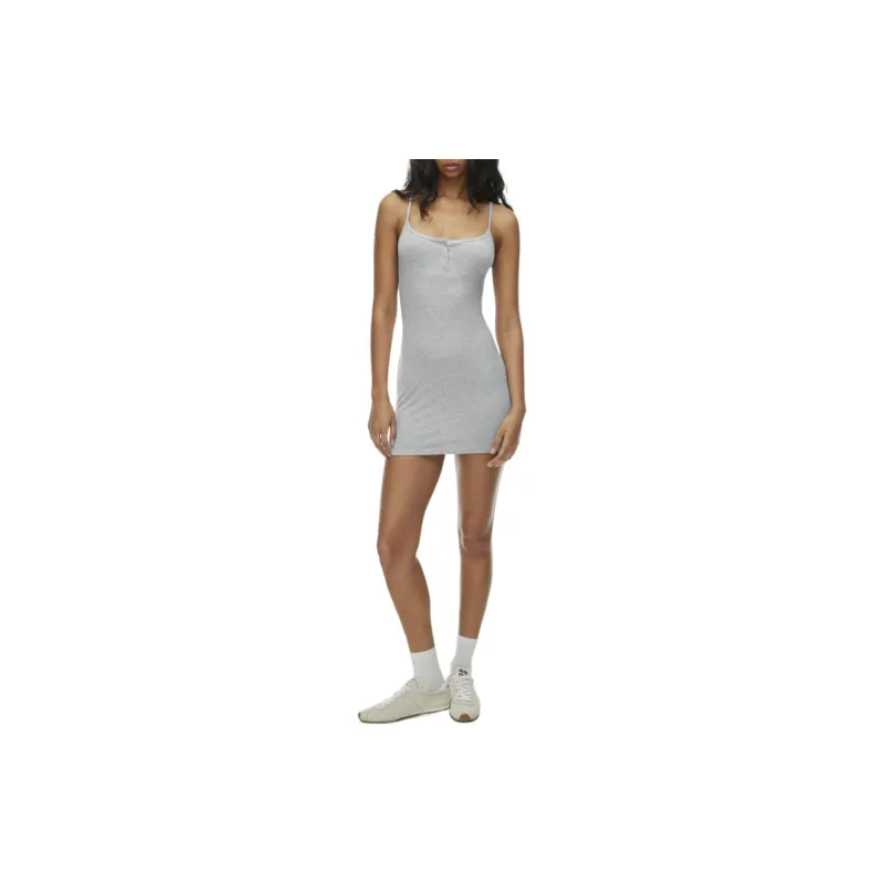ARITZIA Sunday Best Chill Rolo Dress Slip Dresses Women's Heather Chrome-2
